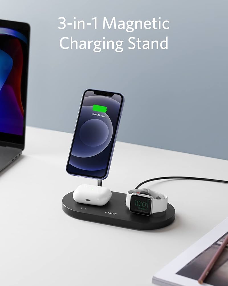 スマホアクセサリー ANKER 3-in-1 Wireless Charging Station Anker MagGo Wireless Charging Station (3-in-1 Pad
